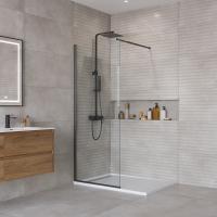 Душевая перегородка BelBagno KRAFT-L-1-80-C-NERO, чёрный