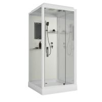 Душевая кабина Niagara Standart ST80/15Q (80х80х215) квадрат,поддон 15см,распашная,проф.белый,3 места