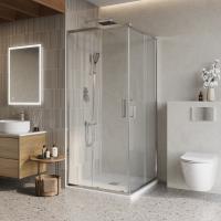 Душевой уголок BelBagno LUCE-A-2-100-C-Cr 100x100, хром