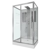 Душевая кабина Niagara Luxe NG-7711WBK (90x120х210) низкий поддон(15см),дверь раздвижная,стенки серебро,без крыши,5 мест