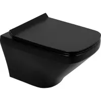Унитаз подвесной BelBagno Sela BB3201CHR-MB/BB3201SC-MB, безободковый, крышка микролифт, цвет черный матовый