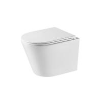 Унитаз подвесной Grossman GR-4478MSQ безободковый, белый матовый с тонкой крышкой, микролифт, смыв торнадо