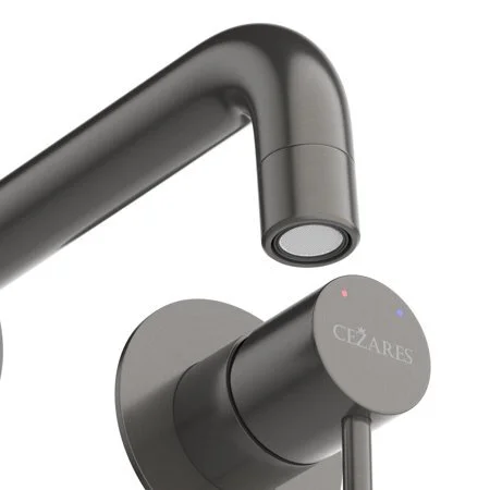 Смеситель для раковины Cezares RELAX-BLI2-1-GM-W0, оружейная сталь