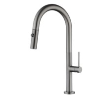 Смеситель KAISER Merkur кухня боковой выдвижн. Ø25, воронёная сталь