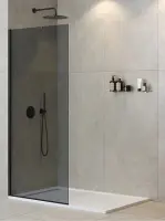 Душевая перегородка со свободным входом Cezares Liberta-L-1-TB-100-GR-NERO, 100 см, стекло графит, профиль черный матовый