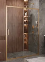 Душевая дверь Cezares Molveno-BF-1-160-C-BORO-IV, 160 см, стекло прозрачное, профиль брашированное золото