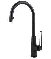 Смеситель KAISER Merkur кухня Ø25 с выдвижным изливом, черный матовый