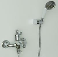 Смеситель для ванны и душа из латуни с лейкой и шлангом Ganzer GZ 77031 хром