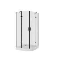 Душевой уголок Niagara Nova NG-6816-08ВLACK (100х100х190) четверть круга, черный, двери распашные, стекло прозрачное, 1 место