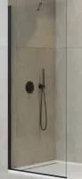 Душевая перегородка со свободным входом Cezares Liberta-L-1-TB-80-C-NERO, 80 см, стекло прозрачное, профиль черный матовый