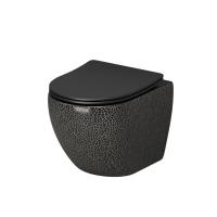 Унитаз подвесной Grossman GR-4455BBLS безободковый, черный глянцевый с тонкой крышкой, микролифт