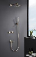 Встраиваемый душевой комплект с тропическим душем от бренда Ganzer из латуни  GZ19165-S матовое золото