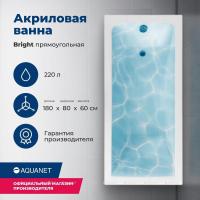 Акриловая ванна Aquanet Bright 180x80, с каркасом