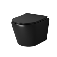 Унитаз подвесной Grossman Fly GR-4478BMS безободковый, черный матовый с тонкой крышкой, микролифт
