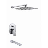 Смеситель KAISER Liniear Душевая система с изливом скрытого монтажа (стац. лейка 250х250) /Хром