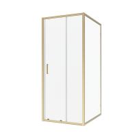 Душевой уголок Niagara Nova NG-42-9AG-A90G (90х90х195) квадрат, золото, дверь раздвижная, стекло прозрачное, 2 места
