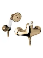 ELITE-DM-02-Bi Смеситель для душа однорычажный, исполнение бронза, ручка белая