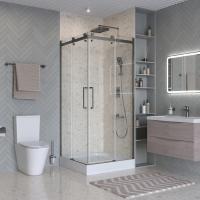 Душевой уголок BelBagno MARINO-2-A-2-90-C-GM 90x90, оружейная сталь