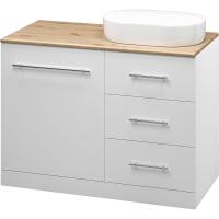 Тумба с раковиной Misty Респект 120 R УТ000010572 Белая Дуб Артизан