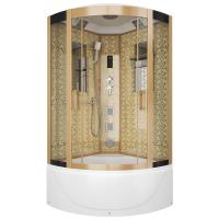 Душевая кабина Niagara Luxe NG-7710G (100x100х215) высокий поддон(45см),дверь раздвижная,стенки золото,4 места