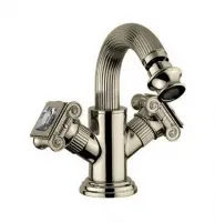 OLIMP-BS2-02-Sw Смеситель на биде с донным клапаном, бронза, ручки swarowski