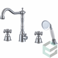 Смеситель на борт ванны на 4 отверстия с поворотным изливом Ganzer GZ09033