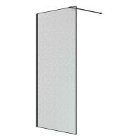 Душевая перегородка Niagara Nova NG-781-10BLACK (100х200) черный матовый, стекло эффект битого стекла, 1 место