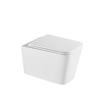 Унитаз подвесной Grossman GR-4441SQ безободковый, белый с тонкой крышкой, микролифт, смыв торнадо