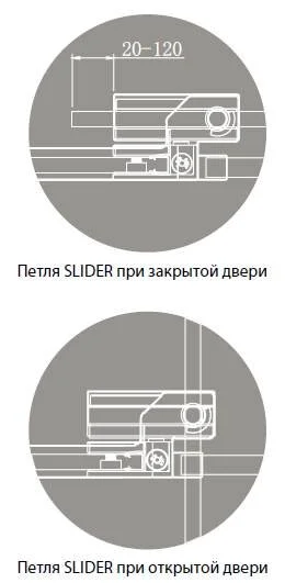 Душевая дверь Cezares SLIDER-B-1-80/90-C-Cr, профиль хром, стекло прозрачное