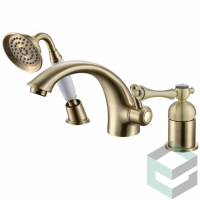 Смеситель на борт ванны с лейкой и шлангом Ganzer GZ77033-E золото