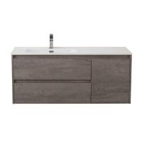 Тумба под раковину подвесная BelBagno KRAFT-1200-2C-1A-SO-CG-L Cemento Grigio