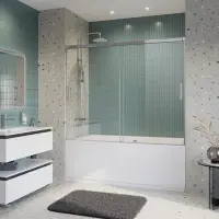 Шторка на ванну Cezares TANDEM-SOFT-VF-2-180/145-P-Cr, 180 х 145 см, стекло рифленое, цвет профиля хром