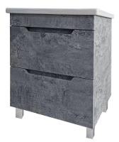 Тумба с раковиной Emmy Стоун 80 напольная, 2 ящика, светлый бетон (раковина Como 80)