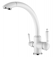 Смеситель для кухни из латуни с подключением к фильтру Ganzer GZ16031-F белый