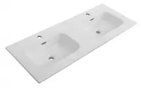 Раковина Cezares Duet CZR-8095-120-2, 121 см, двойная, керамика, белый