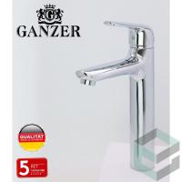 Смеситель для раковины с высоким литым изливом из латуни Ganzer GZ24012 хром