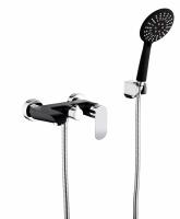 Смеситель для ванны и душа с лейкой и шлангом GZ22032-C от бренда Ganzer цвет черный/хром