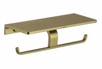 Двойной держатель для туалетной бумаги с полкой Ganzer GZ88035-S цвет матовое золото