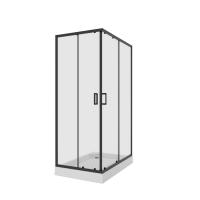 Душевой уголок Niagara Nova NG-6810-08ВLACK (120х80х195) прямоугольник, черный, двери раздвижные, стекло прозрачное, 1 место