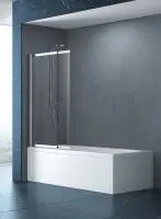 Шторка для ванны Cezares Slider, 80 х 150 см, стекло прозрачное, профиль хром, SLIDER-VF-11-80/150-C-Cr