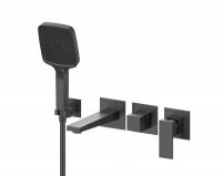 Смеситель для ванны с лейкой и шлангом Vieir V393536-C черный