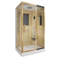 Душевая кабина Niagara Luxe NG-7711GR (90x120х215) низкий поддон(15см),дверь раздвижная,стенки золото,6 мест