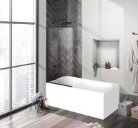 Душевая шторка на ванну BelBagno UNO-V-1-90/150-C-NERO, чёрный