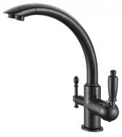 Смеситель KAISER Vincent кухня Ø35, однорукий, боковой под фильтр (черный мрамор)