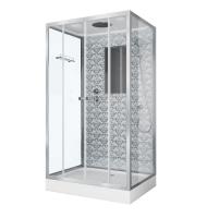 Душевая кабина Niagara Luxe NG-7772QW (120x90х210) низкий поддон(15см),дверь раздвижная,стенки серебро,4 места