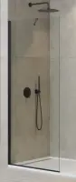 Душевая перегородка со свободным входом Cezares Liberta-L-1-TB-100-C-NERO, 100 см, стекло прозрачное, профиль черный матовый