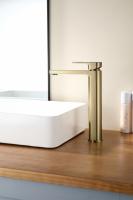 Смеситель высокий  для раковины-чаши из латуни от бренда Ganzer GZ06112-S матовое золото