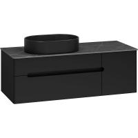 Тумба с раковиной Misty Роял 120 УТ000014977 подвесная Черная матовая