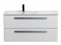 Тумба под раковину Cezares Eco-Cer-N-1000-2C-SO-BL-L / Eco-Cer-N-1000-2C-SO-BL-R, 100 см, подвесная, чаша слева/чаша справа, Bianco Lucido