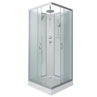 Душевая кабина Niagara Classic NG-1101-14BKT (90х90х210) низкий поддон(13см),стекло матовое,3 места с полкой